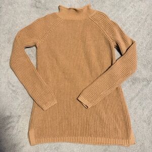 Talbots Women's 100% Cotton Mockneck Pullover Sweater Tan/Beige Size XS